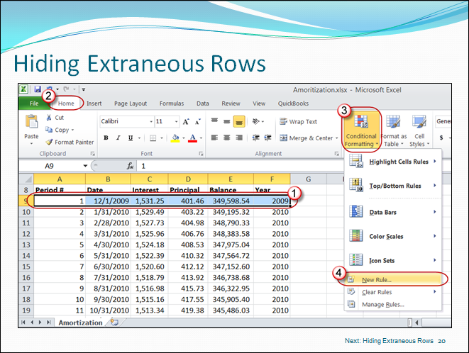 using excel for amortization schedule that varies